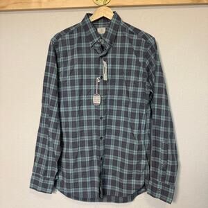 Men's J.‎ Crew Gray Teal Plaid Heathered Button Down Shirt Size Small NEW